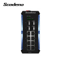 Scodeno IP50 промышленная сеть промышленного сетевого переключателя 4 SFP 8 Port Gigabit Ethernet Switch Outdoor LAN Switch